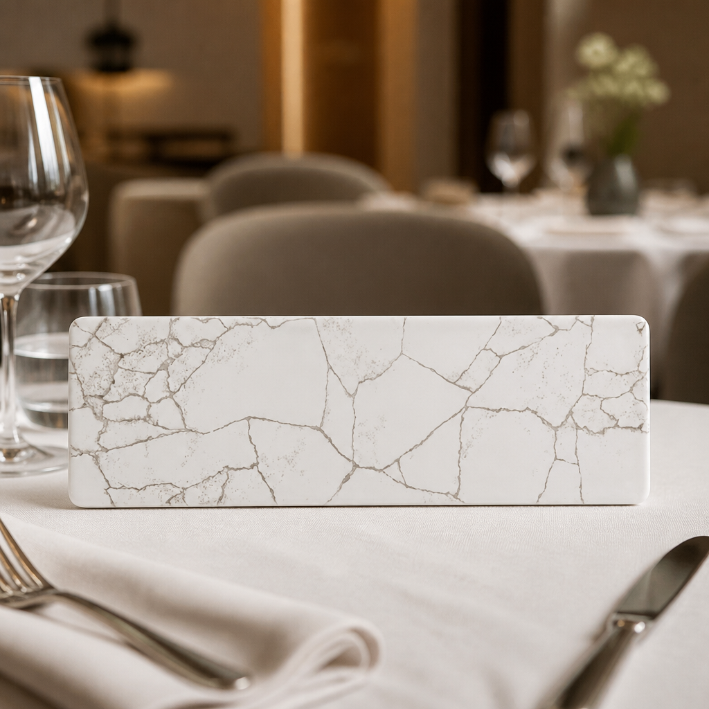 Commercial Kintsugi Oblong Plates 330x110mm 6 Pack