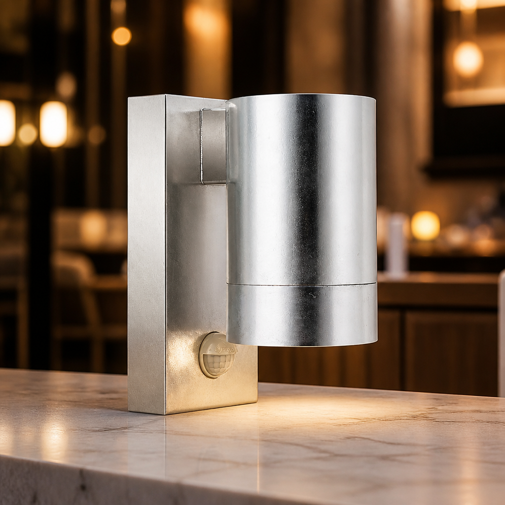 Galvanised Commercial Outdoor Wall Light 163mm Height