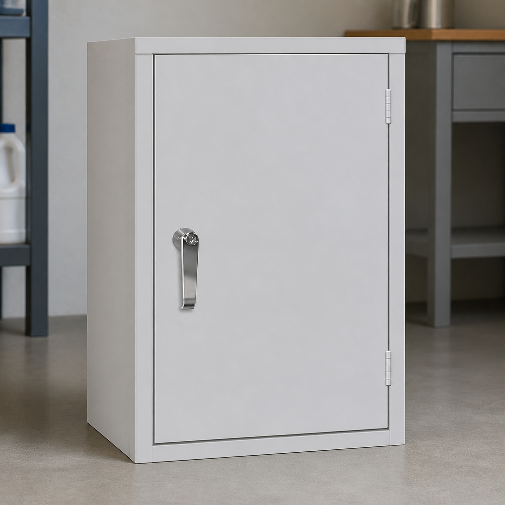 Lockable Cabinet 10Ltr Single Door Grey Storage Solution