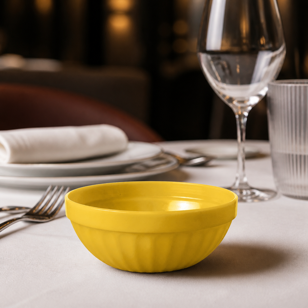 Commercial Polypropylene Bowls Yellow 103mm 12 Pack