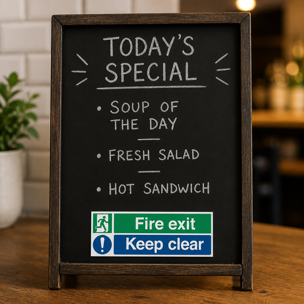 Fire Exit Keep Clear Sign 150x450mm Self Adhesive Safety Sign