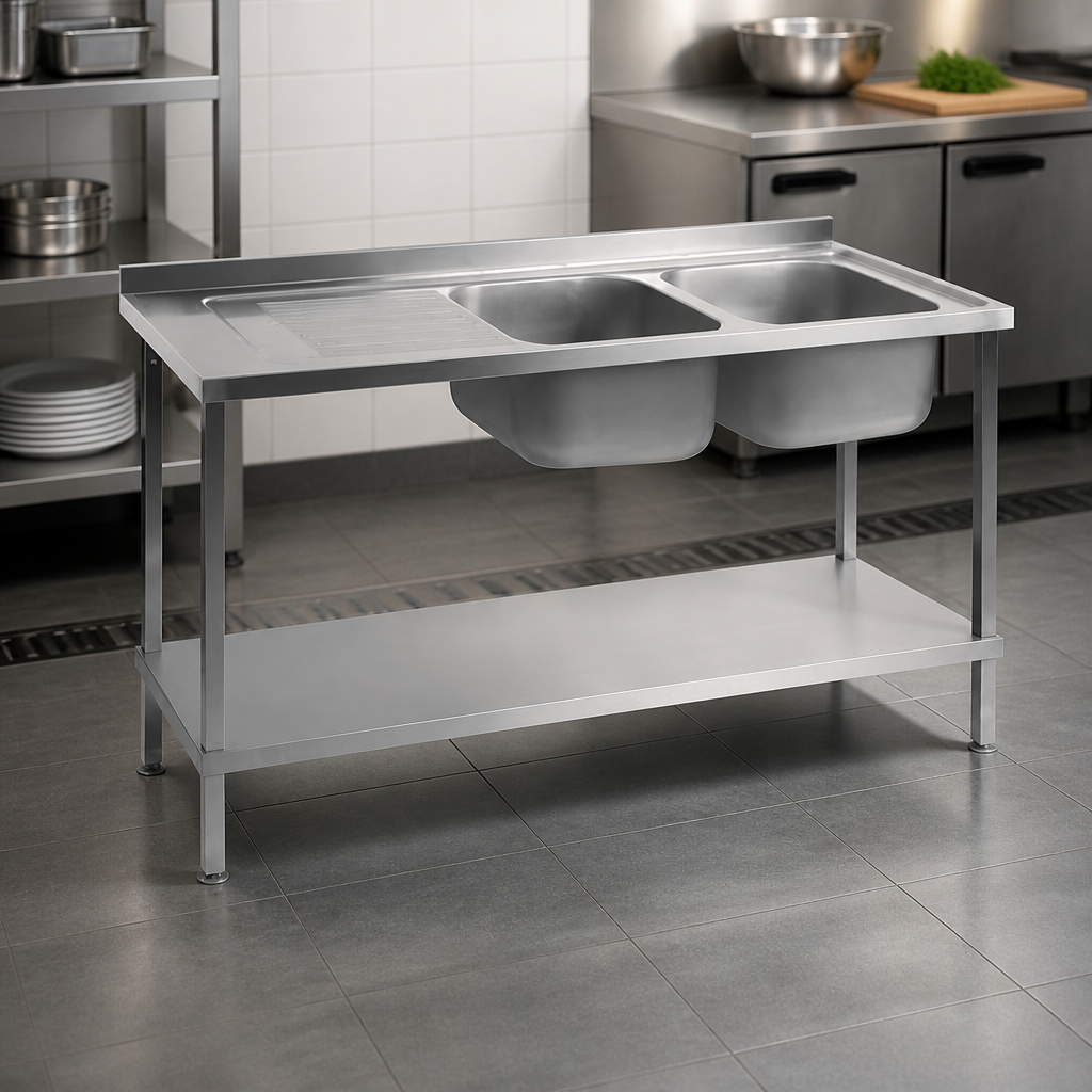 Commercial Stainless Steel Sink Left Hand Drainer 1800mm