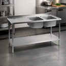 Commercial Stainless Steel Sink Left Hand Drainer 1800mm