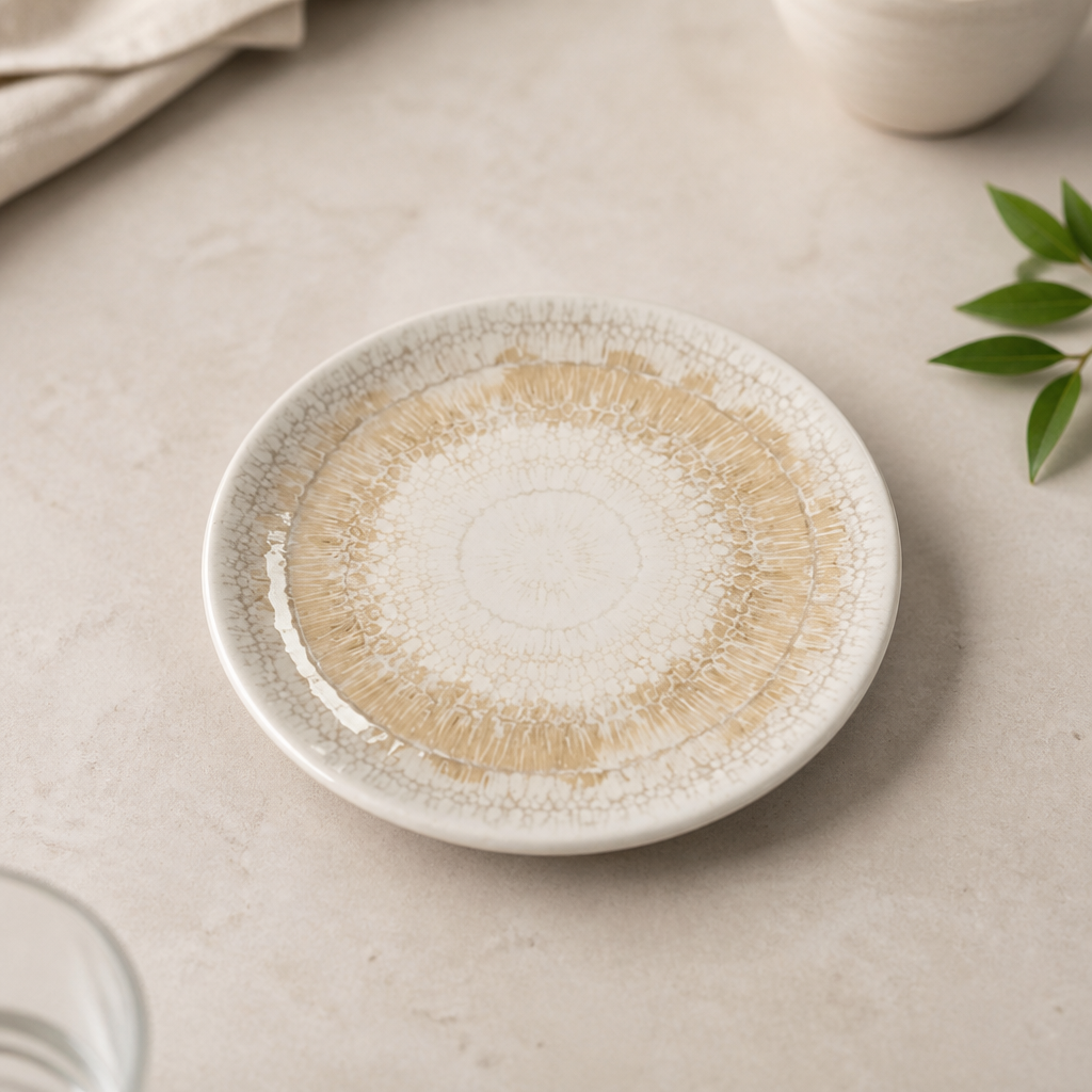 Commercial Coupe Plates 152mm Beige 12 Pack Organic Design