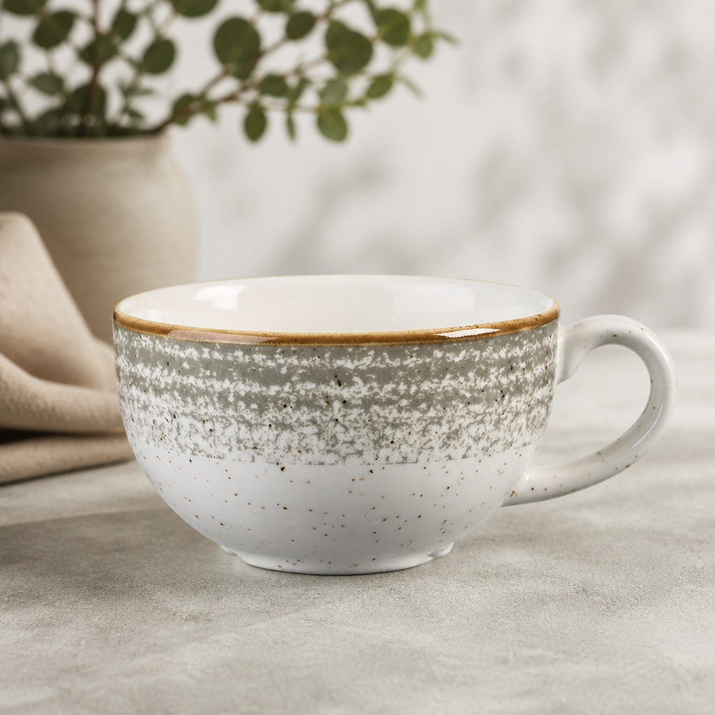 Commercial Cappuccino Cups 227ml Stone Grey 12 Pack