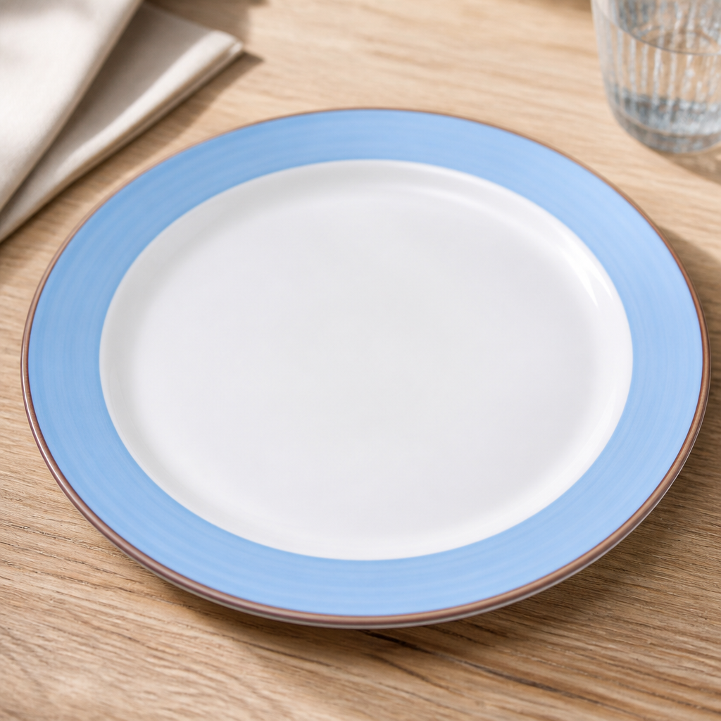 Commercial Blue Service Plates 300mm - 12 Pack Porcelain