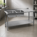 Commercial Stainless Steel Sink with Right Hand Drainer 1800mm