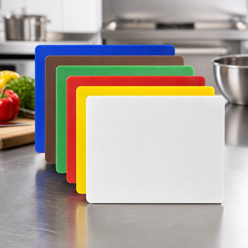 Commercial Plastic Chopping Board Set 300x225mm - 6 Pieces