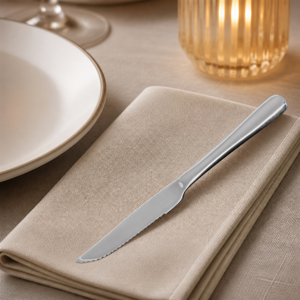 Set of 12 commercial steak knives, 234mm stainless steel