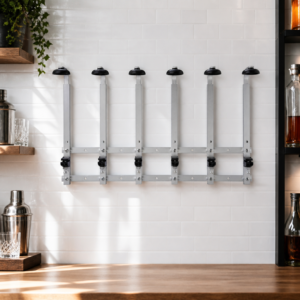 Commercial 6-Bottle Wall Rack for Bars and Restaurants