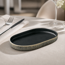 Commercial Black & White Oval Plates 180x110mm 6 Pack