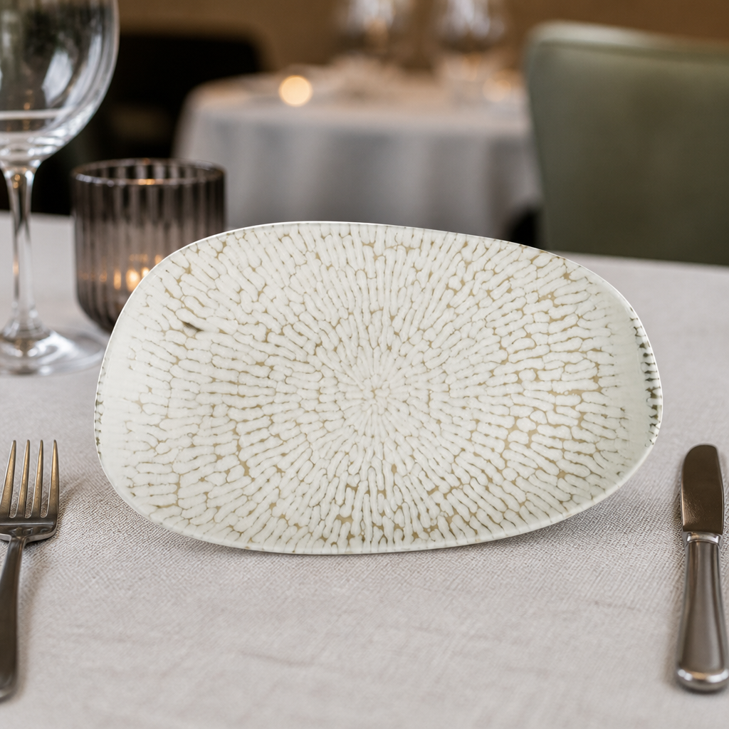 Commercial Oblong Plates 220x130mm Ceramic in Taupe - 12 Pack