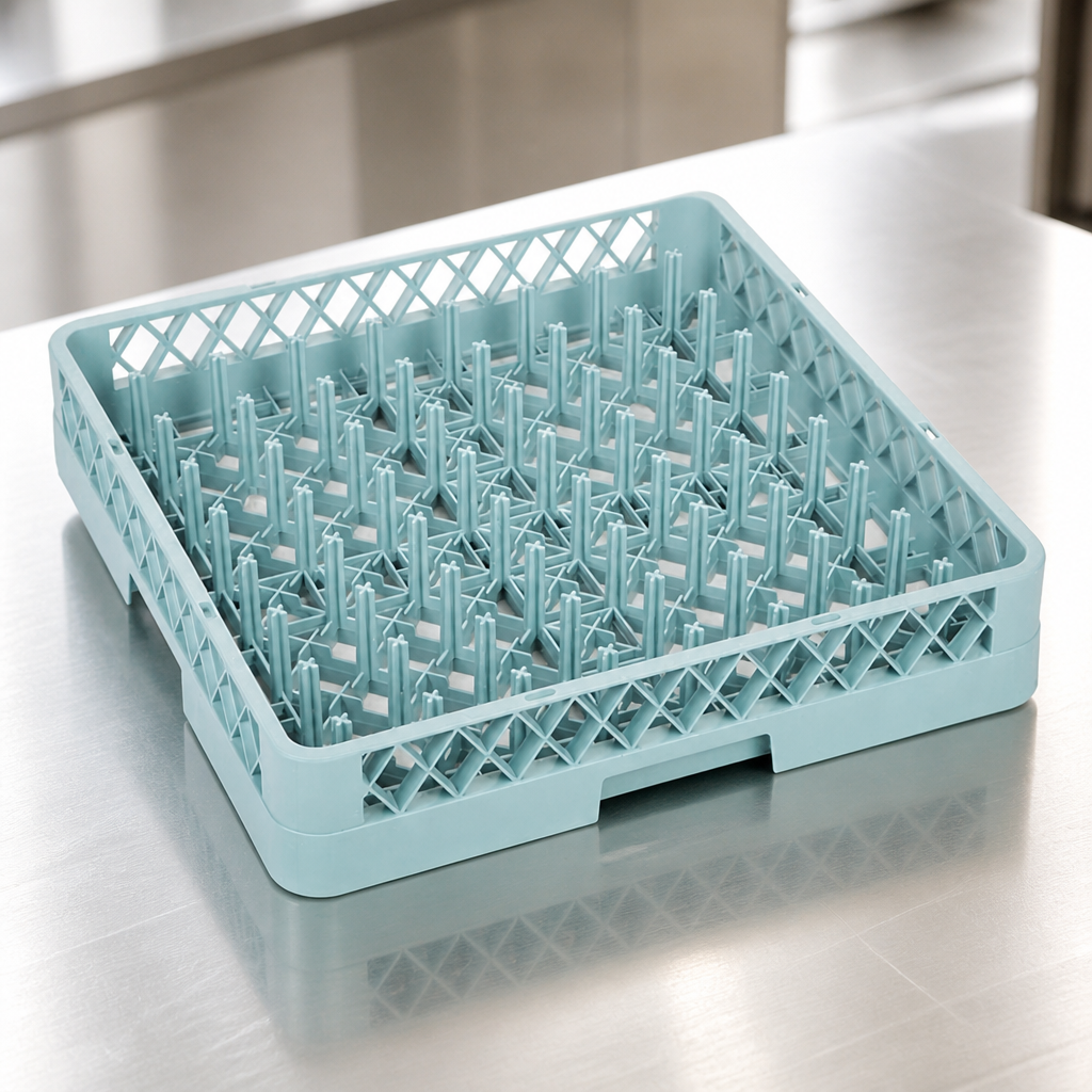 Commercial Plate Dishwasher Rack 500mm Polypropylene Blue