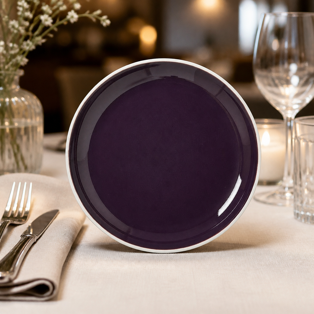 Commercial Coupe Plates 202.5mm in Damson, 12 Pack
