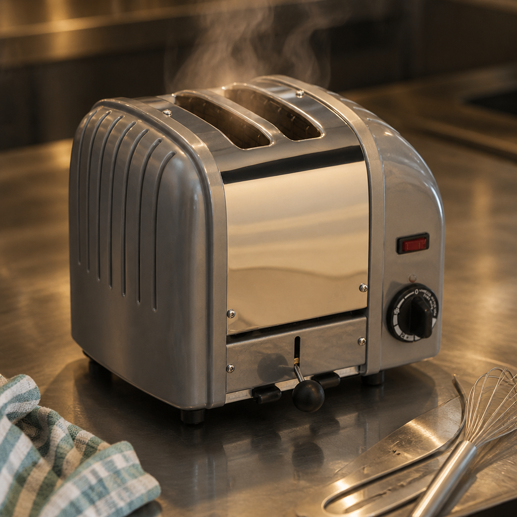 Commercial 2 Slice Toaster with extra wide slots for buns