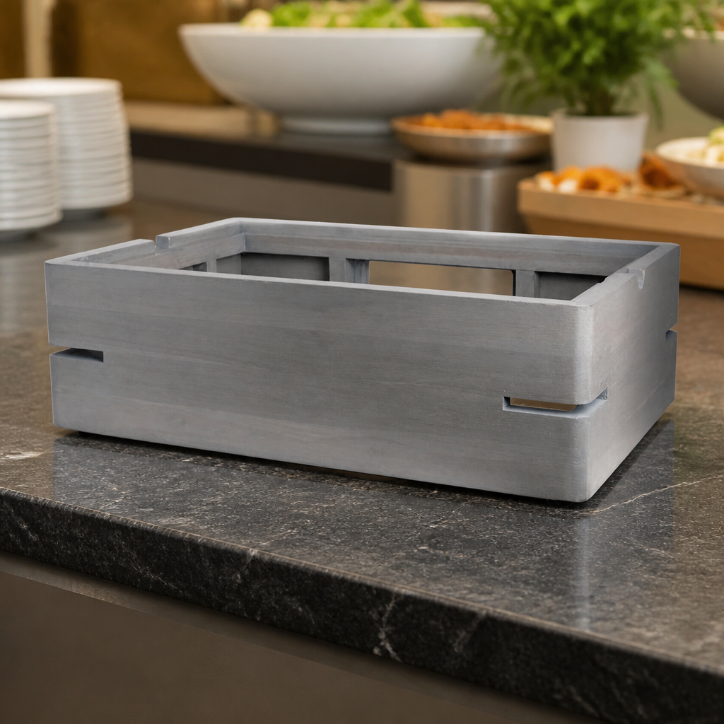 Commercial Riser 1/1 Gastronorm Grey Wash Wood Display