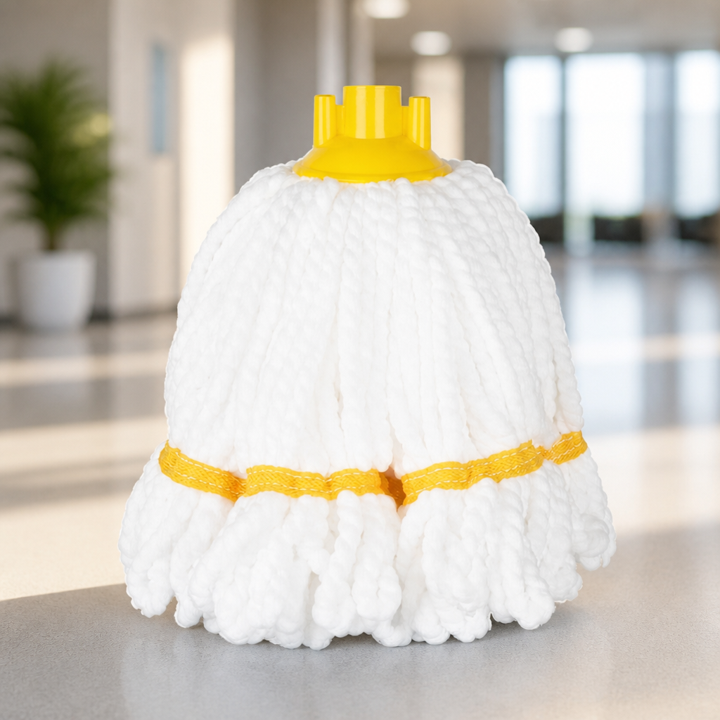 Microfibre Mop Head Yellow Stripe 150g for Commercial Cleaning
