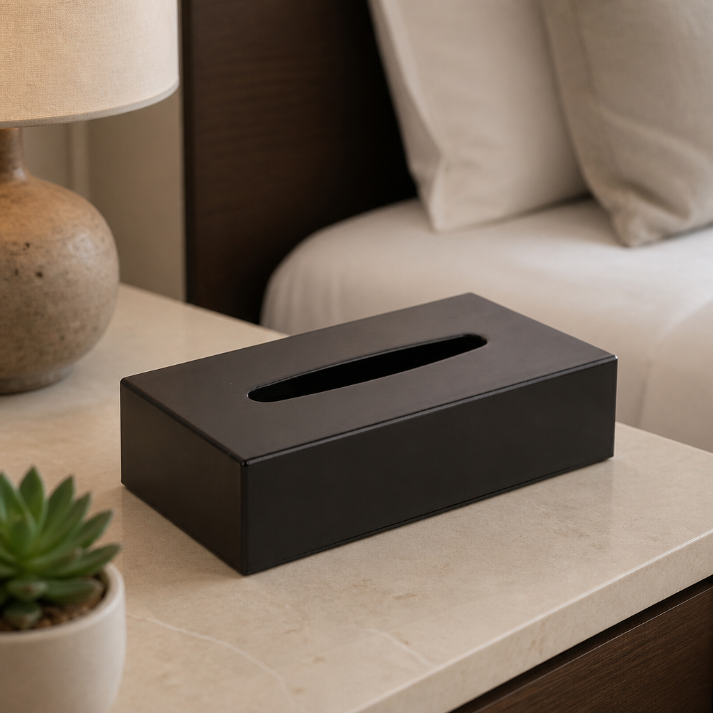 Commercial Black Rectangular Tissue Holder for Rooms