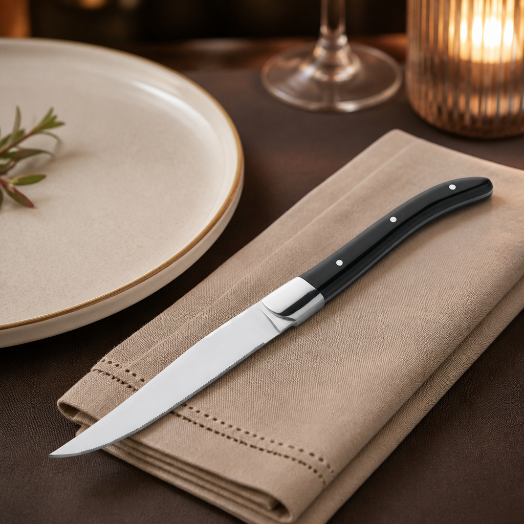 Commercial serrated steak knife set 6 pack stainless steel