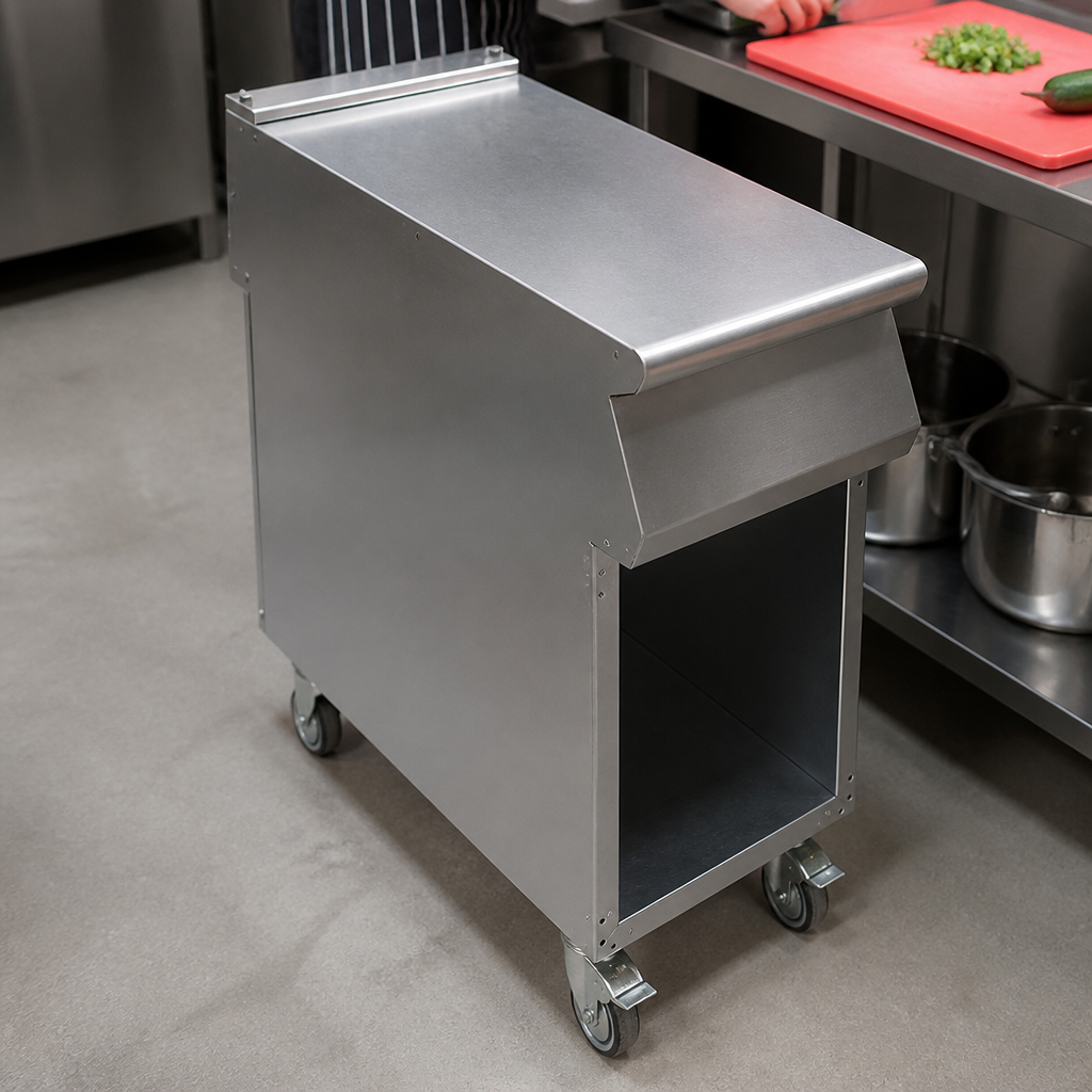 Commercial Open Cabinet on Castors 900mm Stainless Steel