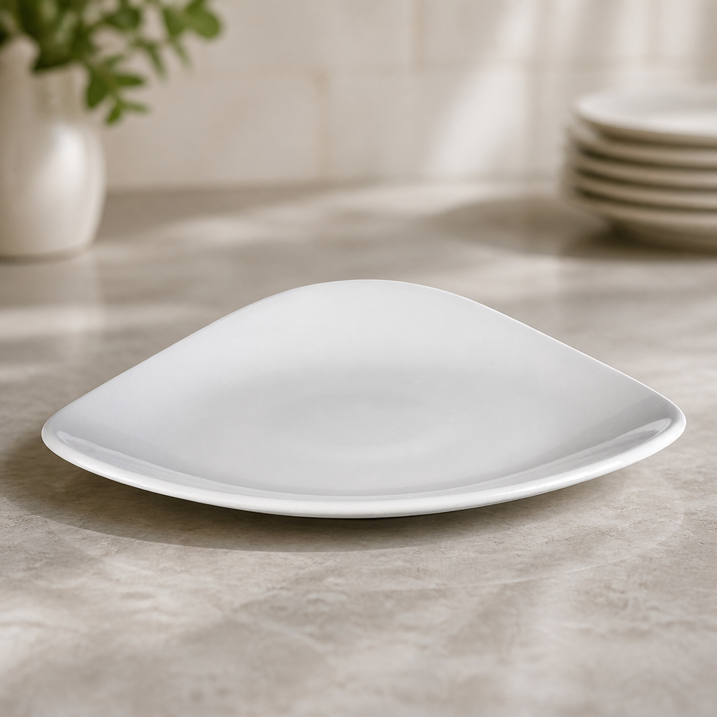 Commercial Triangle Plates 266mm Porcelain 12 Pack