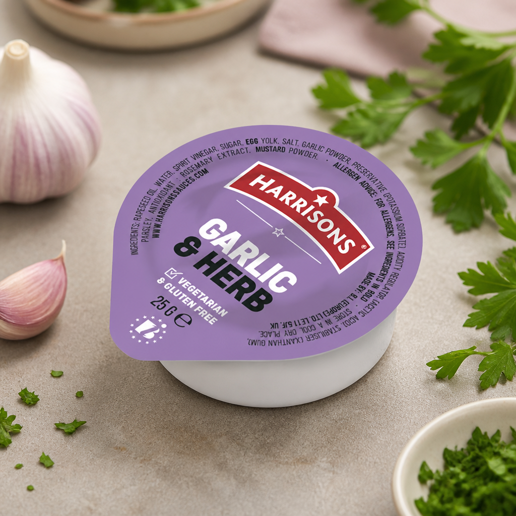Commercial Garlic and Herb Dip Pots 25g - 100 Pack