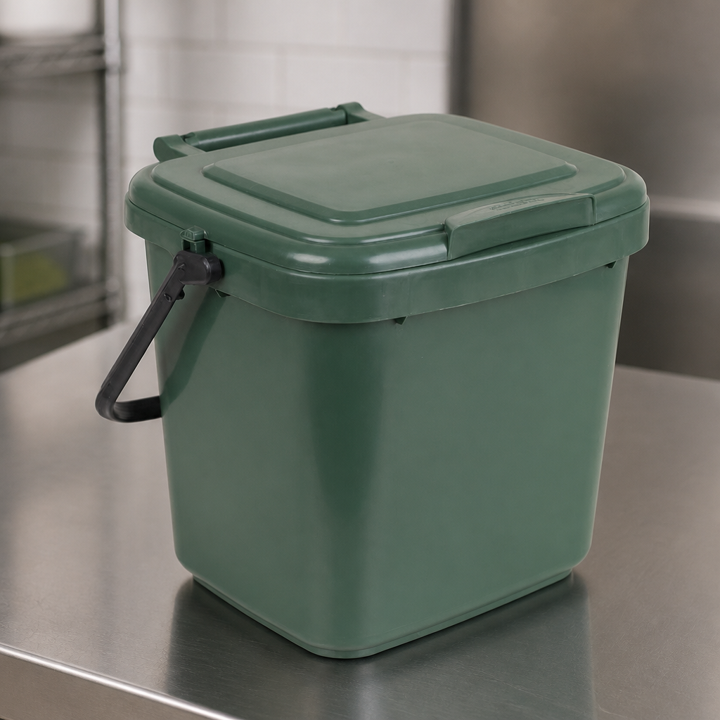 Green 7Ltr Commercial Food Waste Caddy Recycling Bin