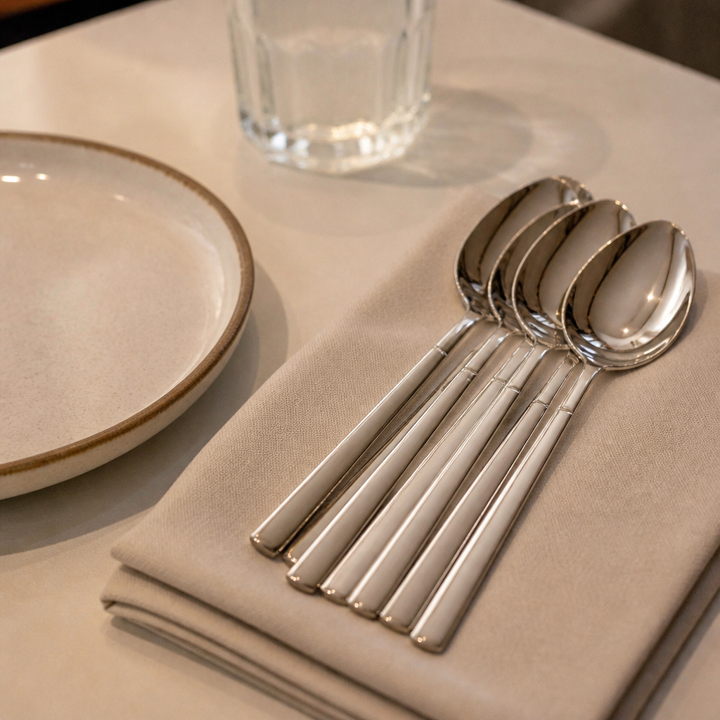 Pack of 12 stainless steel Sirocco dessert spoons
