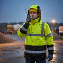 Premium High-Visibility Traffic Jacket - Waterproof, EN ISO 20471 Class 3, Yellow/Black with Taped Seams and Inner Cuff