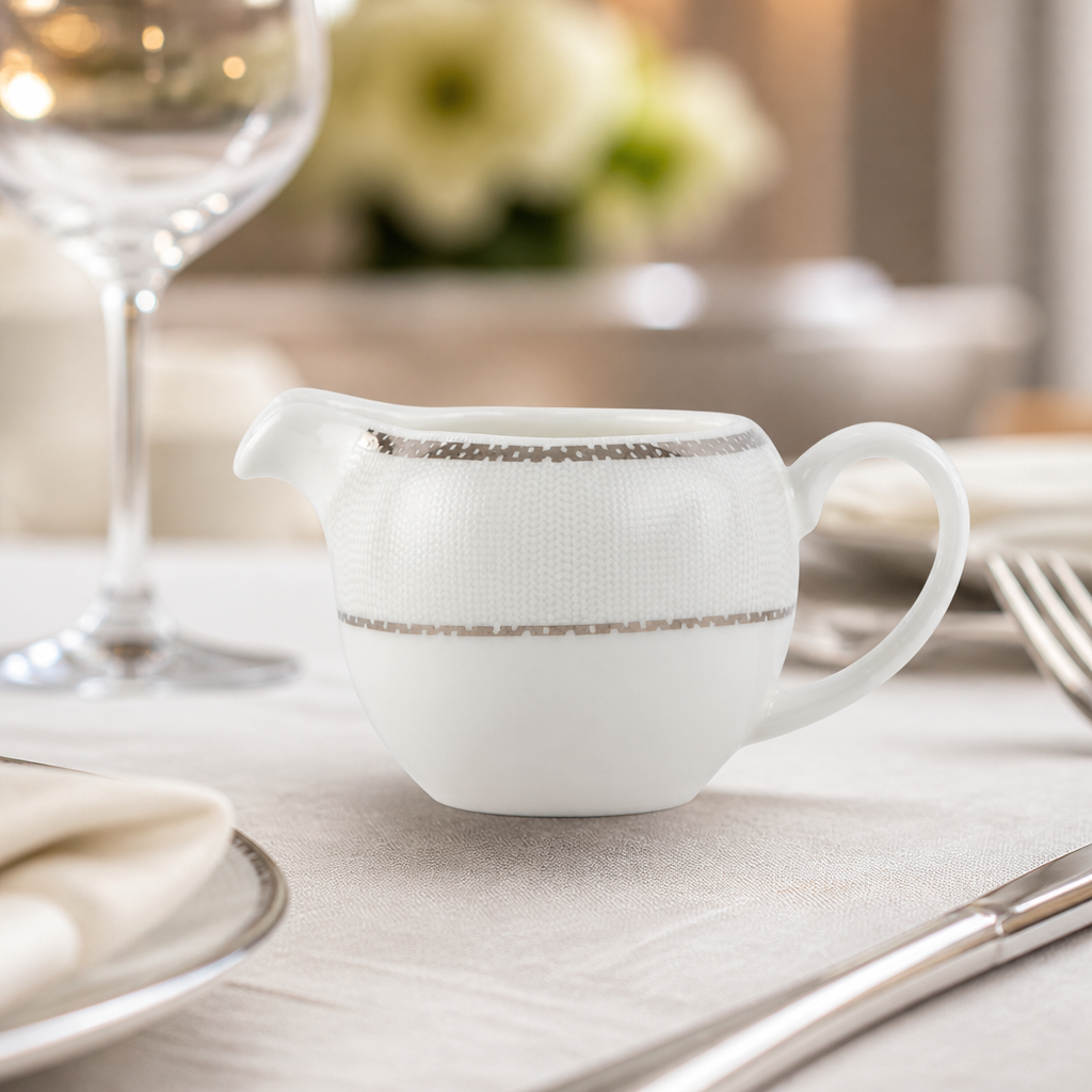 Commercial Bone China Milk Jug 60ml for afternoon tea service