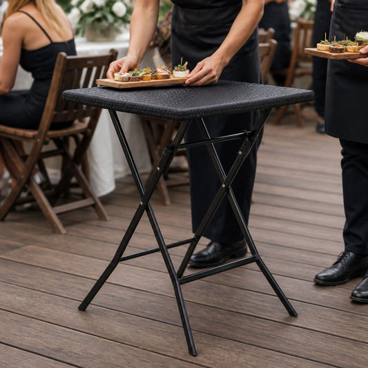 Commercial Folding Table Black 620mm for Outdoor Use