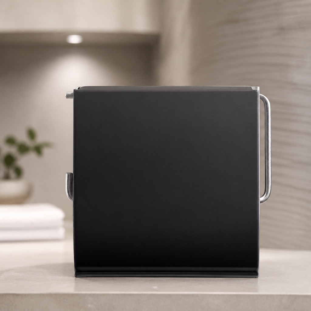 Matt black commercial toilet roll holder for bathrooms