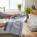 Premium Cotton Tea Towel Pack with Classic Check Pattern for Versatile Kitchen Use and Absorbency