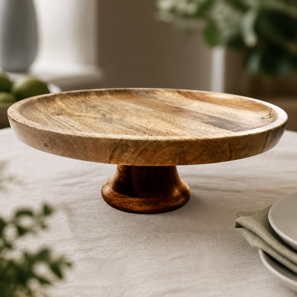 Commercial Mango Wood Cake Stand 330x120mm for Baked Goods