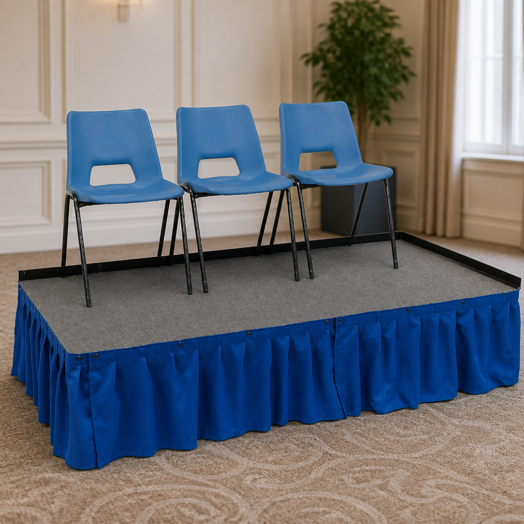 Commercial Staging Valance Deep Blue 430mm Fire-Retardant