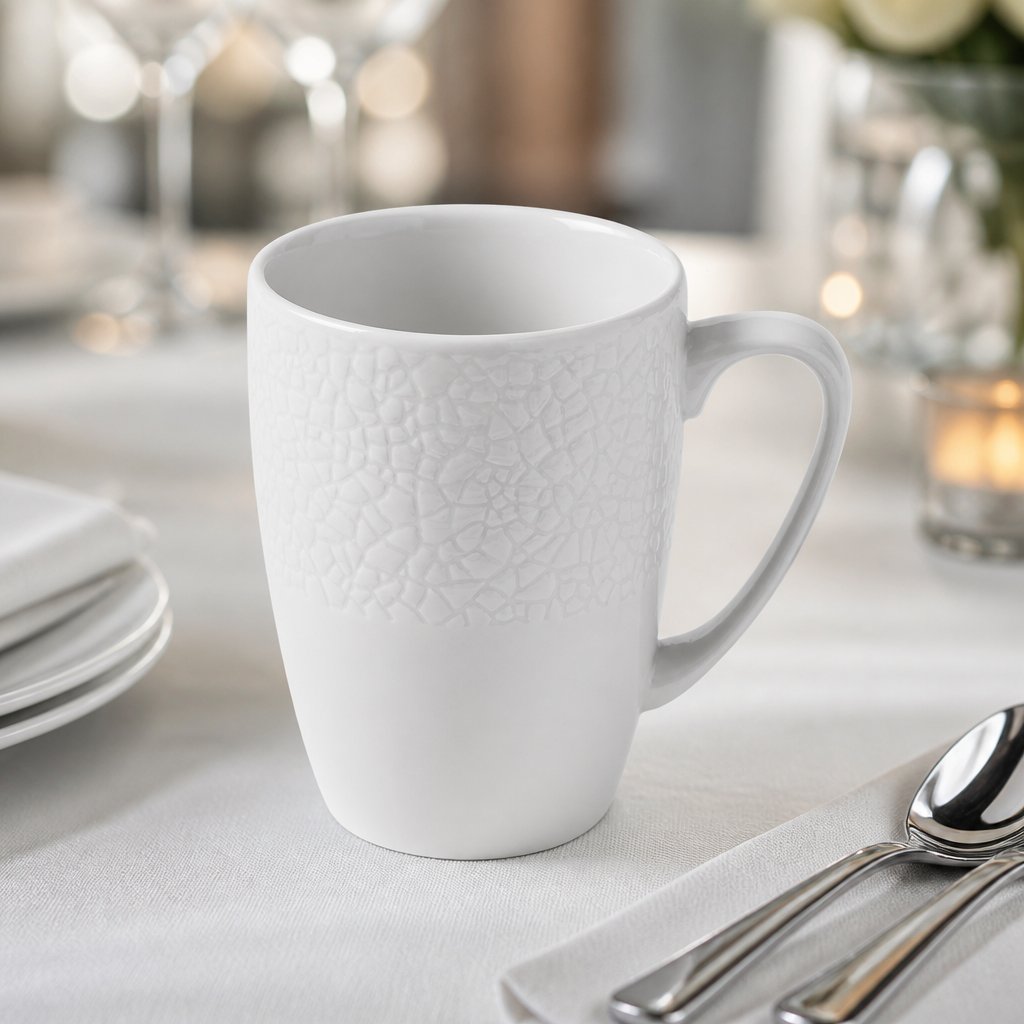 Set of 12 eco-friendly commercial ceramic mugs 340ml