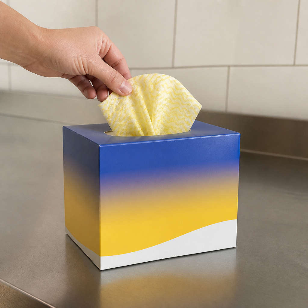 Commercial antibacterial cleaning cloths yellow 200 pack