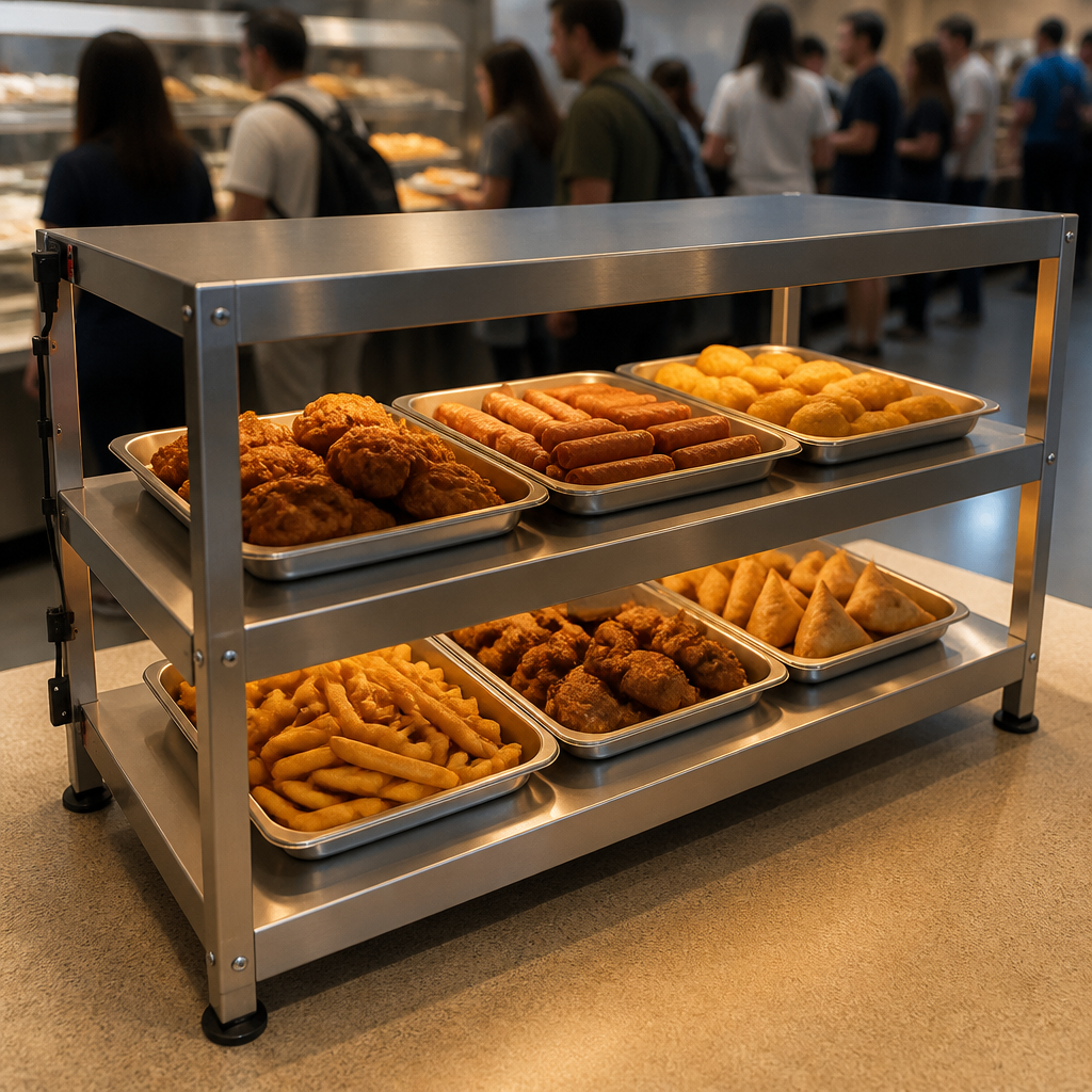 Commercial Heated Display Shelf with 2 Shelves, 1125mm Width
