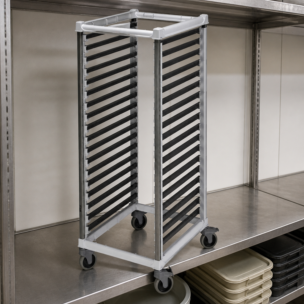 Commercial Racking Trolley with 36 Tray Capacity for Food Transport