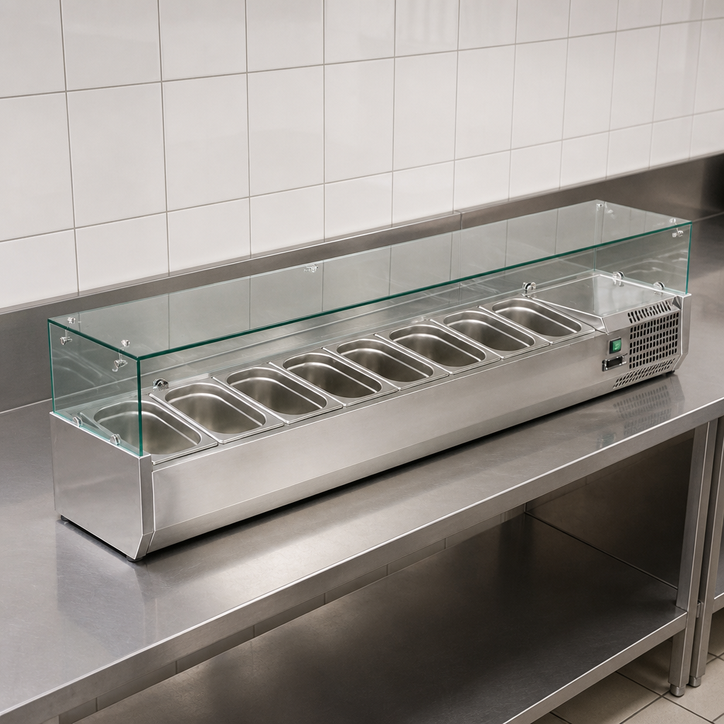 Commercial Countertop Prep Fridge 8x 1/3GN capacity