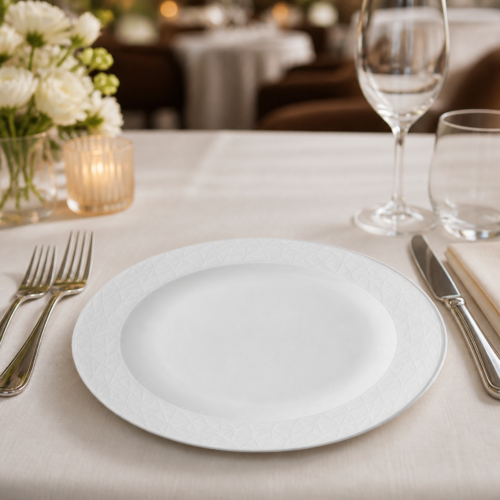 Commercial Abstract Plates 228mm Vitrified Fine China 12 Pack