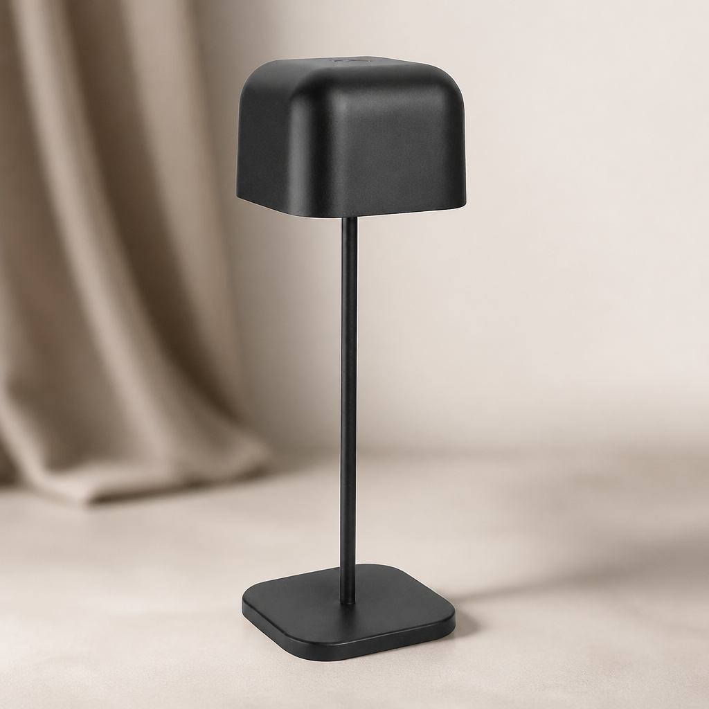 Commercial Table Lamp 300mm Cordless Aluminium Black