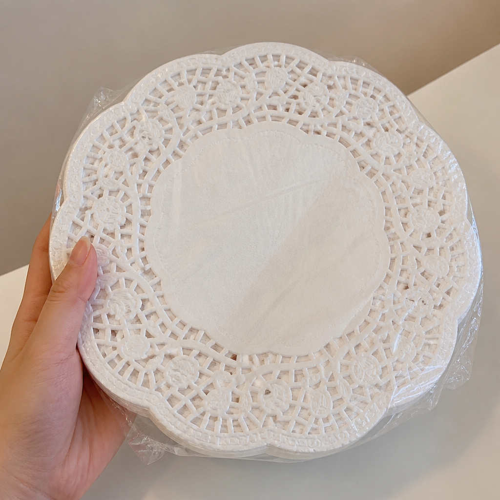 240mm Round Paper Doilies 250 Pack for catering presentation