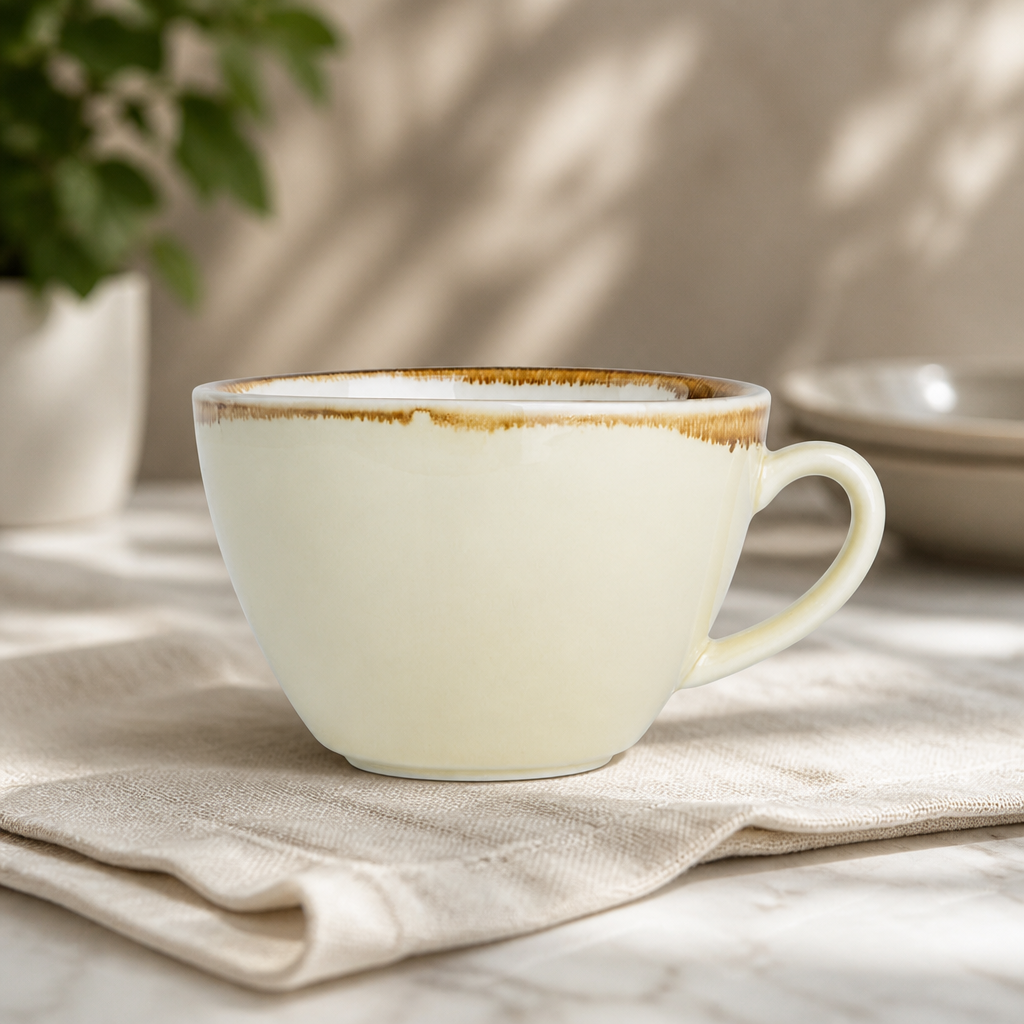 Commercial Cappuccino Cups 340ml Sandstone 6 Pack