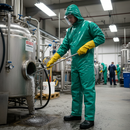 Premium Chemical Splash Boilersuit with Elasticated Wrists & Ankles - Heavy Duty PVC for Acid and Alkali Resistance, Size 2XL to 3XL