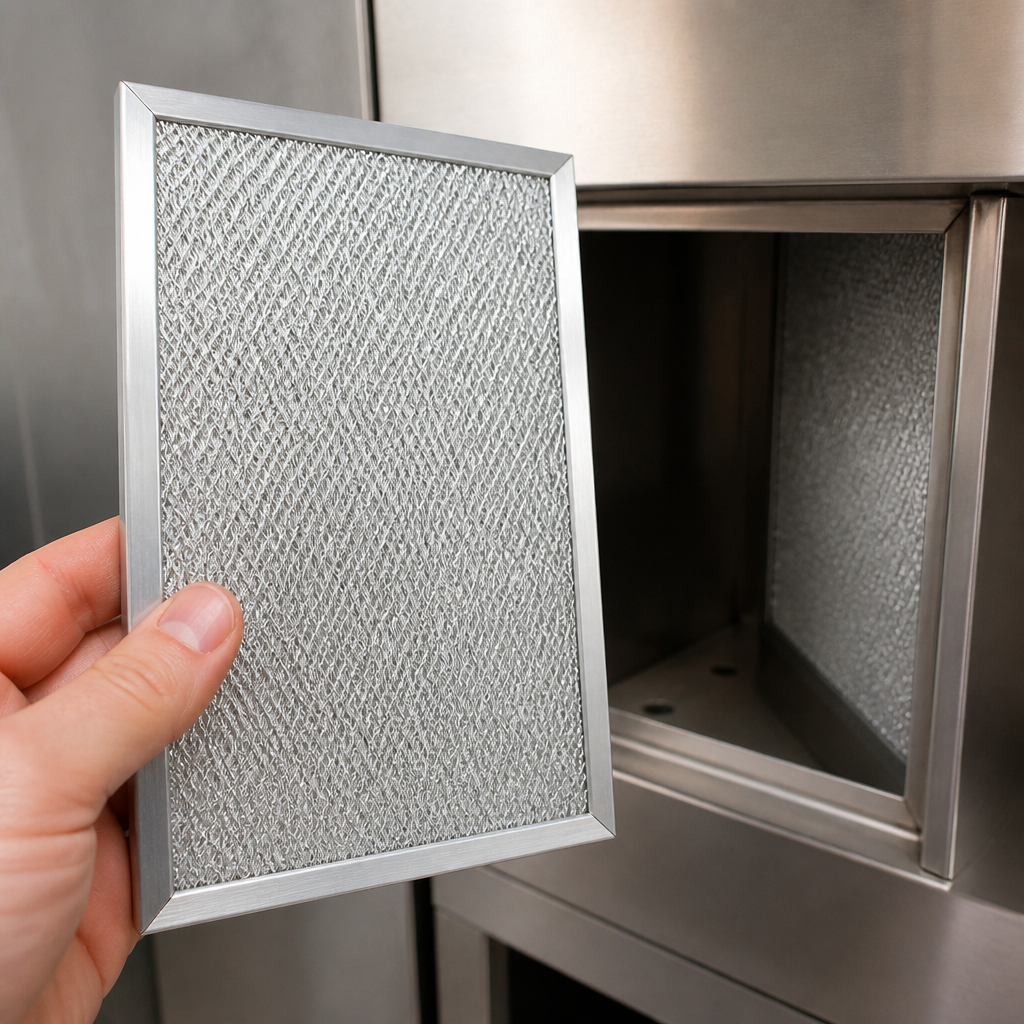 Commercial air filter for 5kW induction stock pot stove