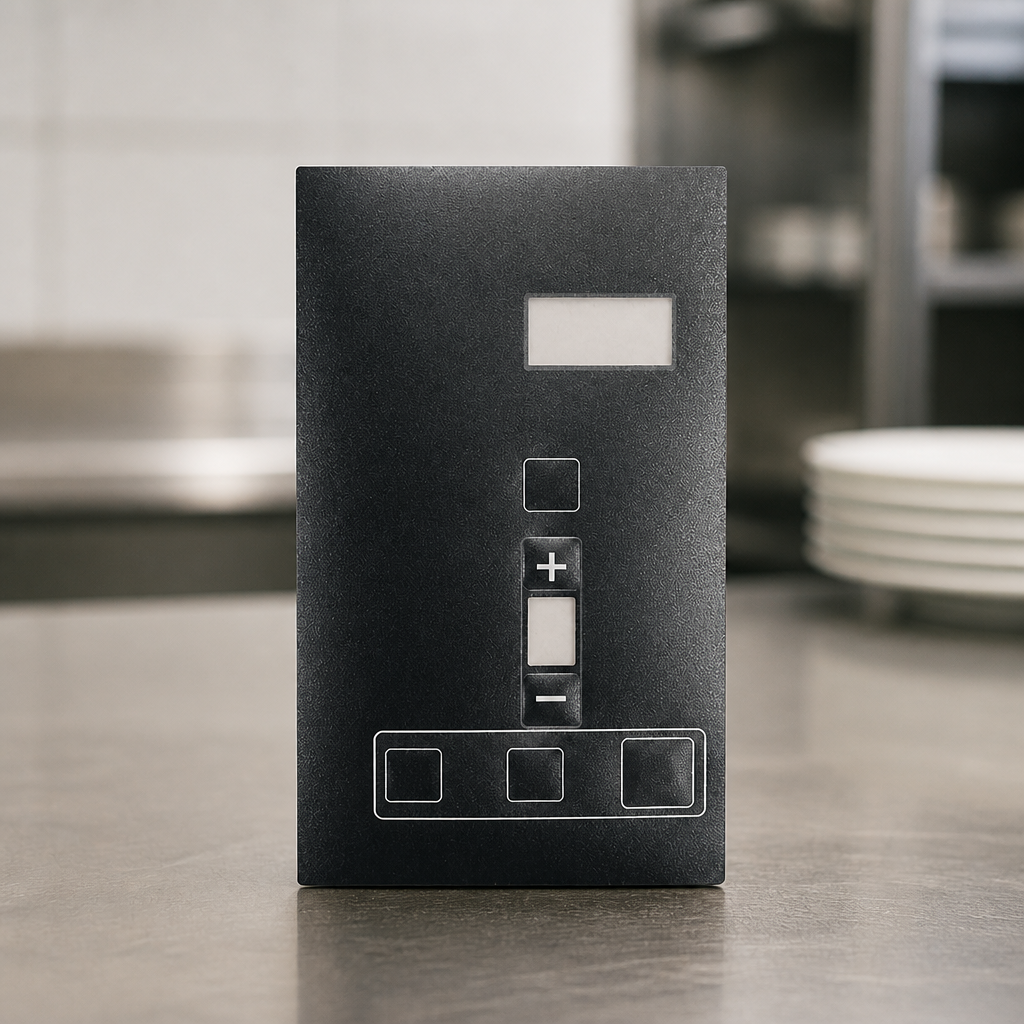 Control panel sticker for single tank commercial slush dispenser