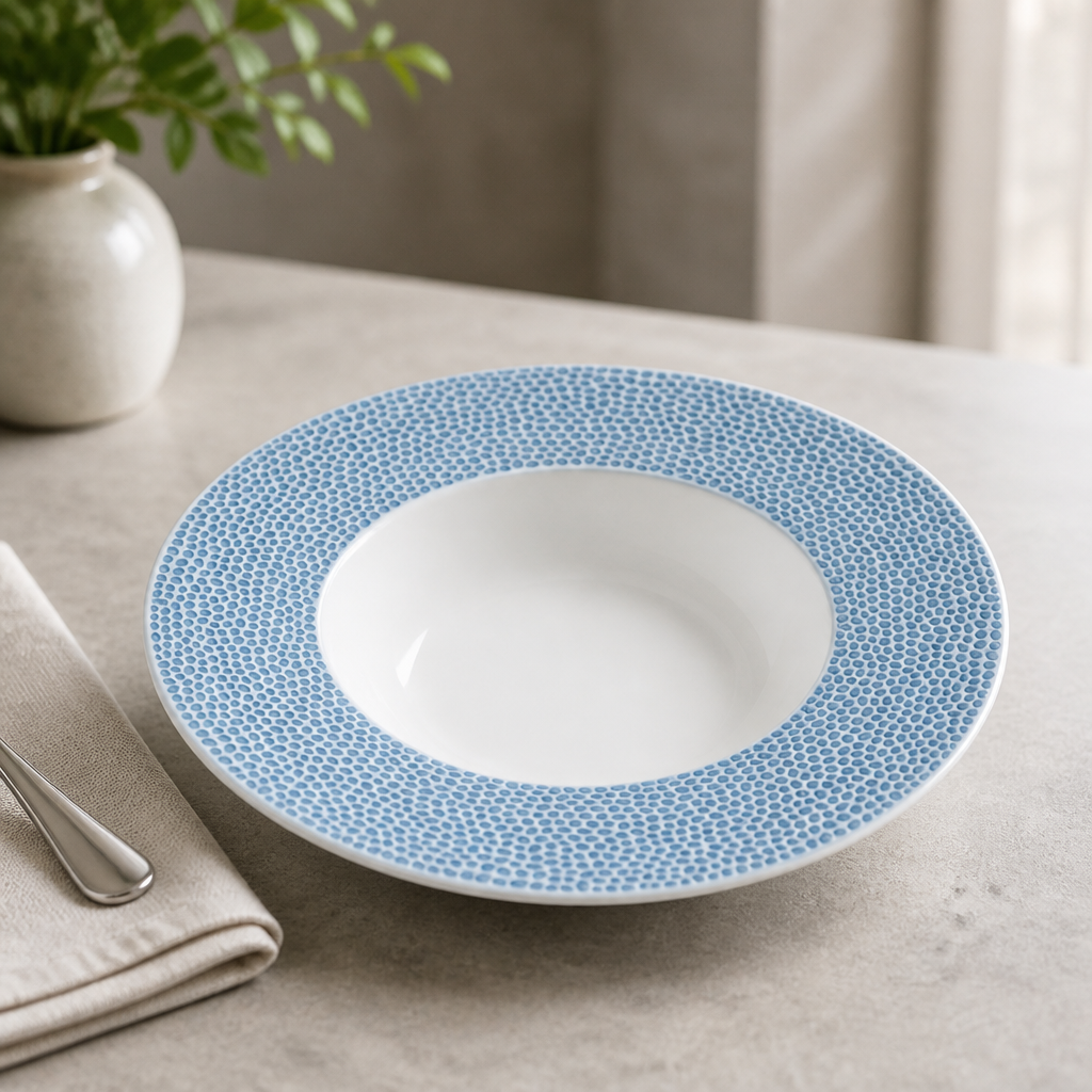 Commercial Wide Rim Bowls Ocean Blue 240mm 12 Pack
