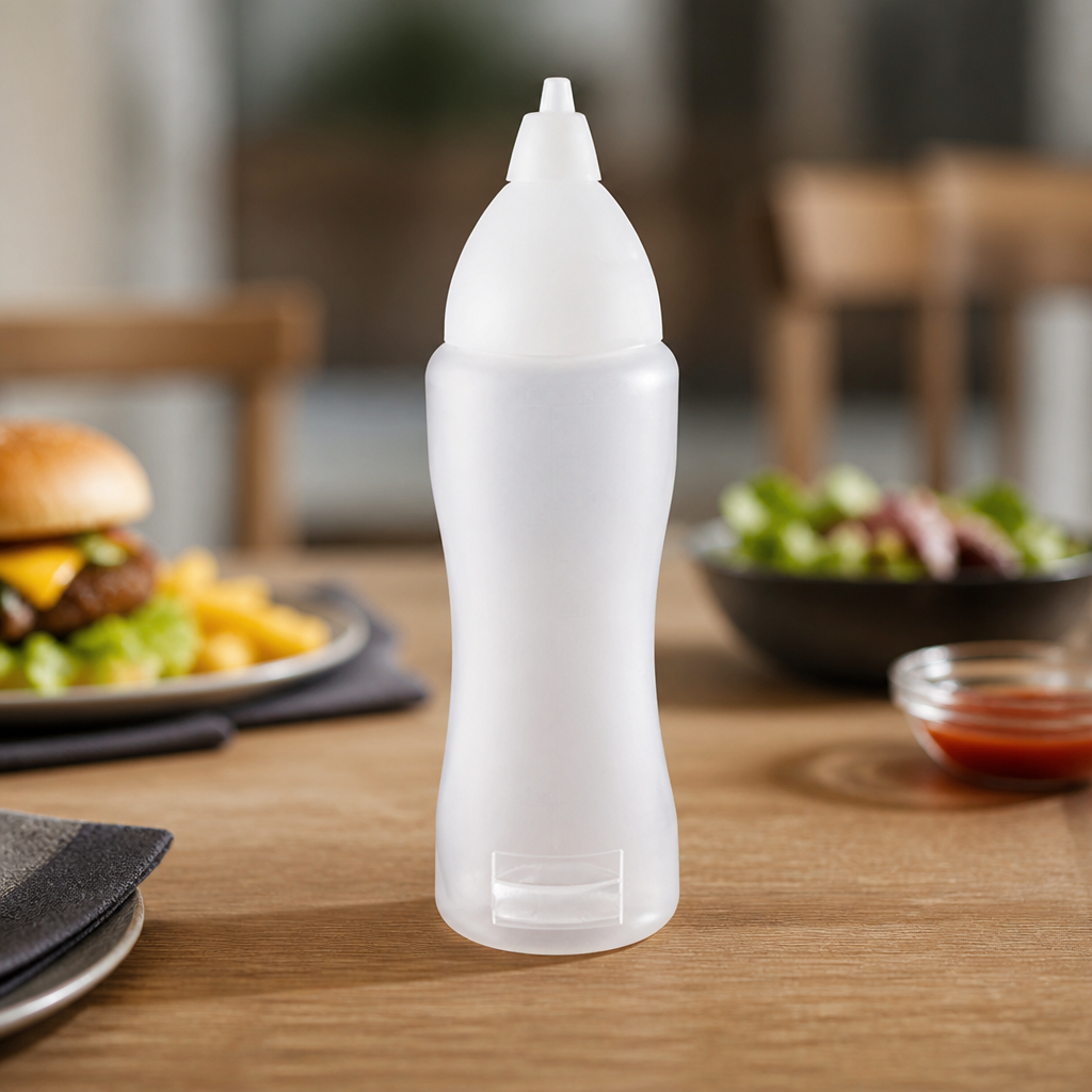 500ml Commercial Clear Non-Drip Squeeze Sauce Bottle