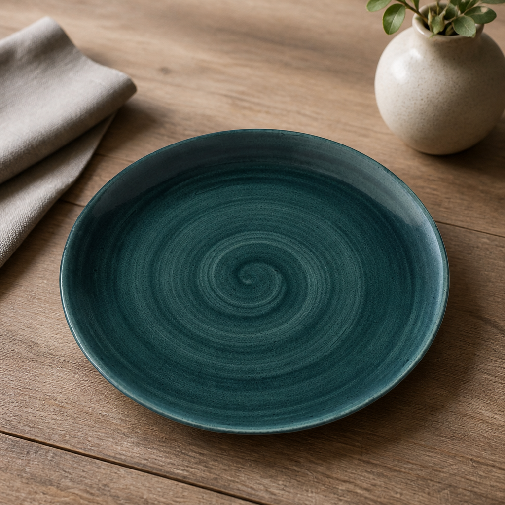 Commercial Coupe Plates Rustic Teal 260mm - 12 Pack